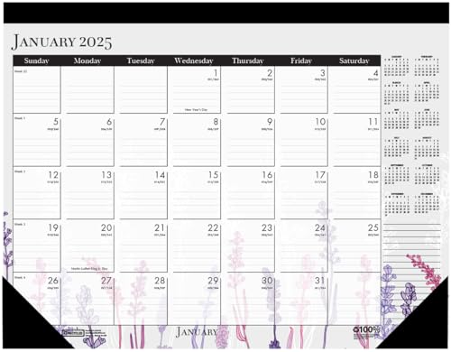 House of Doolittle HOD197-25 Monats-Schreibtischunterlage Kalender 2025, Wildblume, 55,9 x 43,2 cm, Januar bis Dezember von House of Doolittle