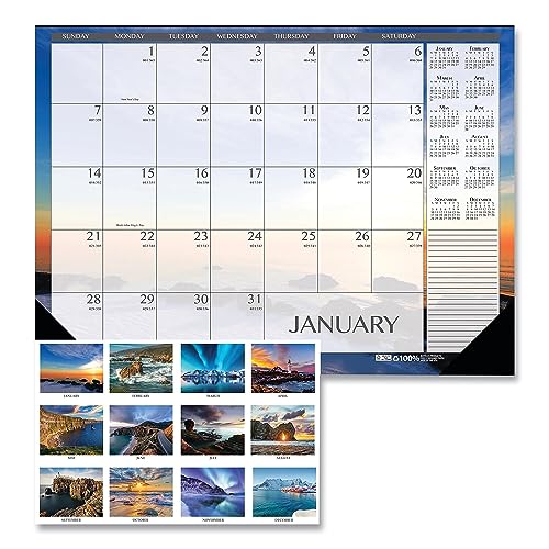 House of Doolittle Monatlicher Schreibtischunterlagen-Kalender 2024, Earthscapes Seascapes, 55,9 x 43,2 cm, Januar – Dezember (HOD138-24) von House of Doolittle