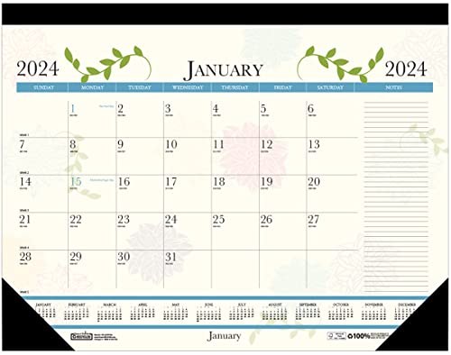 House of Doolittle Monatlicher Schreibtischunterlagen-Kalender 2024, Earthscapes Whimsical Floral, 55,9 x 43,2 cm, Januar – Dezember (HOD184-24) von House of Doolittle