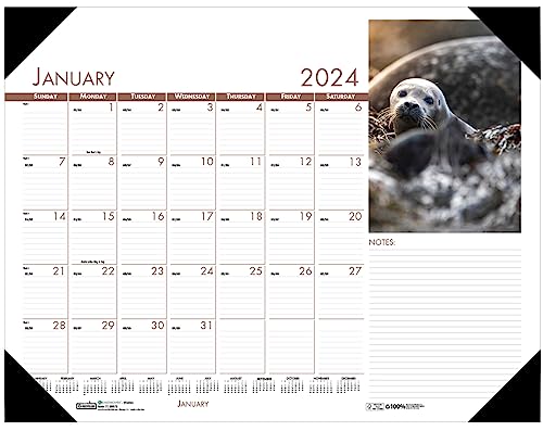 House of Doolittle Monatlicher Schreibtischunterlagen-Kalender 2024, Earthscapes Wildlife, 55,9 x 43,2 cm, Januar – Dezember (HOD172-24) von House of Doolittle