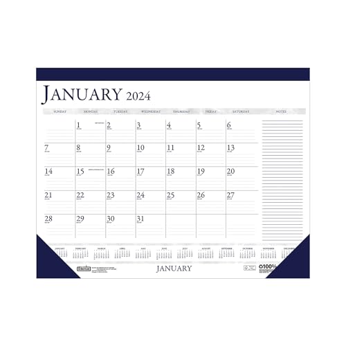House of Doolittle Monatlicher Schreibtischunterlagen-Kalender 2024, klassisch mit Notizenfach, 47,7 x 33 cm, Januar – Dezember (HOD1646-24) von House of Doolittle