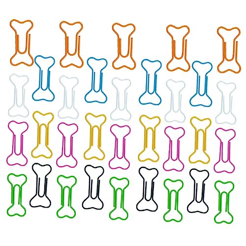 Housoutil 1 Satz Bunte Knochenpapierklammer Skelett Büroklammern Fürs Büro Rosa Büroklammern in Knochenform Kleine Papierklammern Farbige Büroklammern Plastik 100 Stück von Housoutil