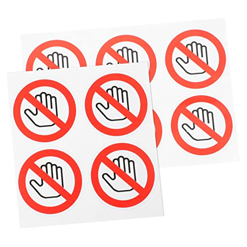 Housoutil 10 Stück Aufkleber Für Warnschilder Bitte Ausstecken Sticker Nähen Tun Kontrollen Nicht Tasten Hände Automatisch Fantasy-schild-aufkleber Aufkleberwarnung Selbstklebendes Vinyl Rot von Housoutil