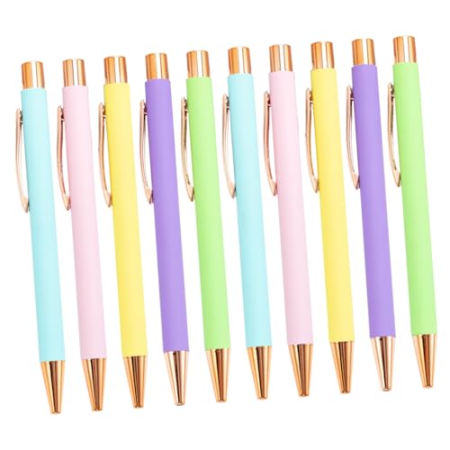 Housoutil 10 Stück Ergonomischer Schreibstift Einziehbar Schwarze Kugelschreiber Mechanische Stifte Uv Multi Stifte Feine Spitze Stifte Schwarze Tinte Runden Farbig Metall von Housoutil