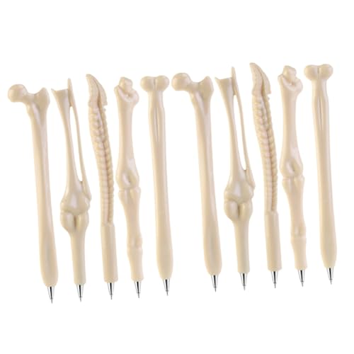 Housoutil 10 Stück Kugelschreiber Dekorativ süße schwarze Stifte ästhetische Stifte farbig Knochen ballpoint pen kugleschreiber Schreibwaren Geschenkidee Party Bone Stifte Baseball Abs Weiß von Housoutil