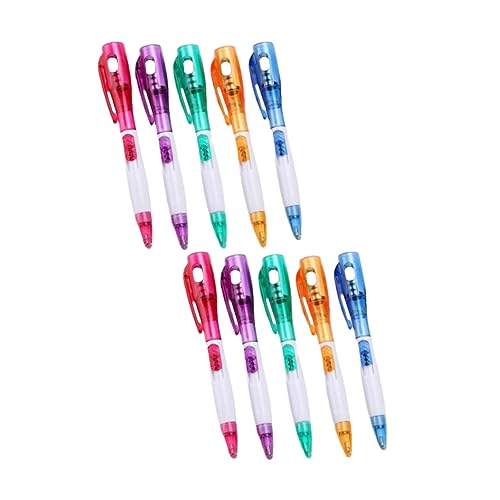 Housoutil 10 Stück Multifunktioneller Kugelschreiber Farbig Schreibwaren Kugelschreiber Mit Licht Leichter Kugelschreiber Multifunktions-kugelschreiber von Housoutil