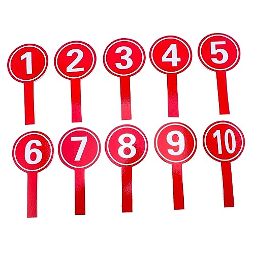 Housoutil 10 Stück Nummernschild Anzeigetafel für die Abstimmung tragbar doppelt multifunktionale LED-Anzeigetafel Zeichen Handheld-Ziffernpaddel Punktepaddel Zahlen-Score-Paddel Schaum rot von Housoutil