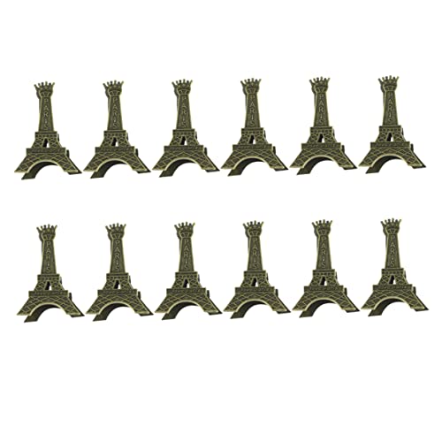 Housoutil 12 Stück Metall Nachrichtenhalter Broschürenhalter Dekoration Schreibtisch Memohalter Nummern Fotohalter Klemmständer Notizkartenhalter Eiffelturm Büroklammern Eiffelturm von Housoutil