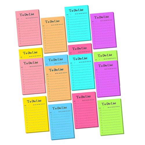 Housoutil 16 Fluoreszierendes Papier Mini-notizen Markierungen Für Selbstklebender Hinweisaufkleber Textmarker Kompakte Notizblöcke Einkaufslisten-notizblock Einzigartige Notizen von Housoutil