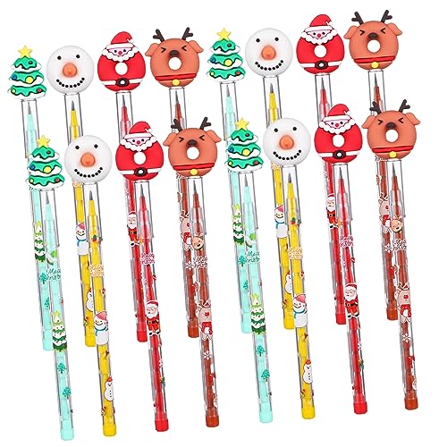 Housoutil 16Stücke Weihnachtsbleistifte Mit Cartoon Motiven Für Schule Und Weihnachtsfeiern Mitgebsel Für Bequem Handhabung Anspitzen Erforderlich von Housoutil