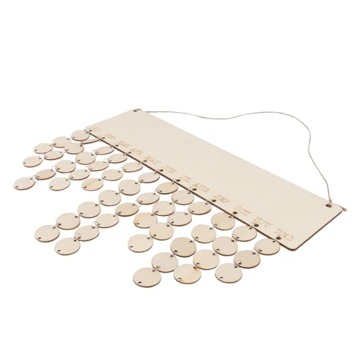 Housoutil 1Satz Holz DIY Countdown Kalender Mit Beschreibbaren Wafers Umweltfreundliche Wanddekoration Für Wichtige Termine Für Kreative Bastelprojekte von Housoutil