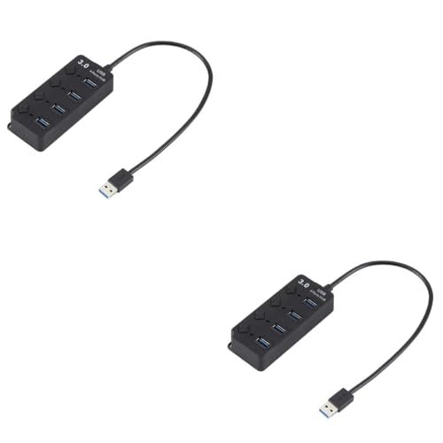 Housoutil 2 Stück 4 USB-Anschluss Ladegeräte für Mobiltelefone Plattenladegeräte USB EIN Ladegerät Handyladegerät USB-Splitter USB-Geräteanschluss eben USB-Hub Verbinder 12a Ladestation von Housoutil