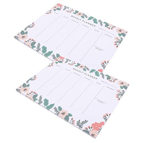 Housoutil 2 Stück Planen Sie Haftnotizen Wöchentlicher Notizblock Wochenplaner Pads abreißen wöchentlicher Planungsnotizblock für Notizen Abreißbarer Notizblock für die Wochenplanung Papier von Housoutil