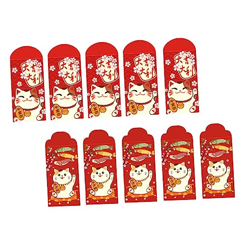 Housoutil 20 Stück 2021 Lai siehe rote Umschlagtasche erste Frühlingsfest Geldumschläge Party China begrüßen chinese new year chinesisch neujahr Empfindlich roter Papierumschlag Geldumschlag von Housoutil