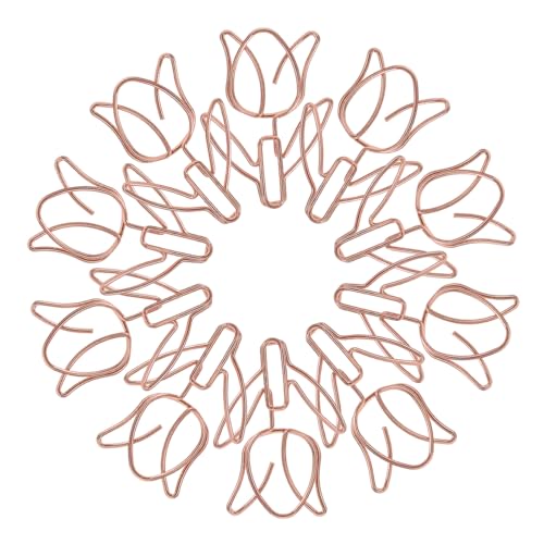 Housoutil 20 Stück Büroklammer Papierclips Klammern für Papier Metall Roségold von Housoutil