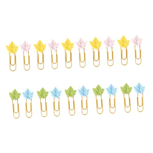 Housoutil 20 Stück Lesezeichenhalter aus Ahornblatt büroklammern süßes Lesezeichen Lesezeichenclip aus Metall Lesezeichenpapier Lesezeichen süß Lesezeichen aus Fingerpapier Clip-Lesezeichen von Housoutil