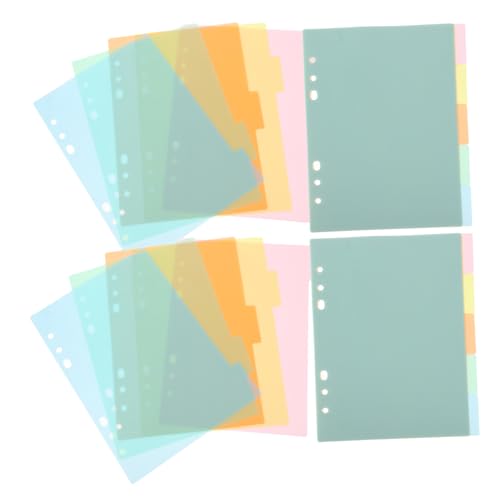 Housoutil 20 Stück Notizblock-Trennseiten Binder-Notizbuchseite Notizbuchseiten lose Vinyl Teiler bunt ordnertrenner Notizbuch Trenner Notebook-Registerkarte Ordner aus Kunststoff Plastik von Housoutil