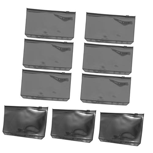 Housoutil 20 Stück a6 Reißverschlusstasche Taschenordner 6-Loch-Ordner Ordner mit 6 Löchern Datei aus PVC aufbewahrungstaschen PVC Dokumententaschen Notebook -Ordner Ordnertasche Black von Housoutil