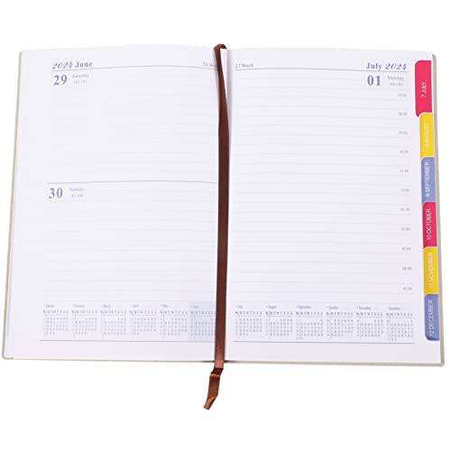 Housoutil 2024 Englischer Notizblock Planer Notizbücher Für Die Arbeit Täglich Einfach Notizbuch Zu Schülerkalender Dekorativer Agenda-notizblock Planungshandbuch Schreibbuch Papier Rosa von Housoutil