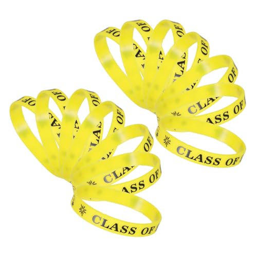 Housoutil 24 Stück Abschlussarmbänder 2025 Handliste Dekoration Festival Seniorenbanner Klasse Von 2025 Party Armbänder Souvenir Schulkind Abschluss Andenken Armbänder Gelbes von Housoutil