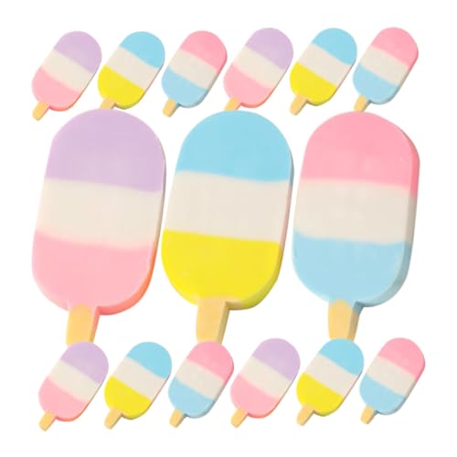 Housoutil 24 Stück Radiergummi Gummis Schule Schreibwaren Zapfen süßes Briefpapier Mini-Radierer Eiscreme-Radiergummi-Masse Cartoon-Bleistift-Radierer Synthesekautschuk von Housoutil