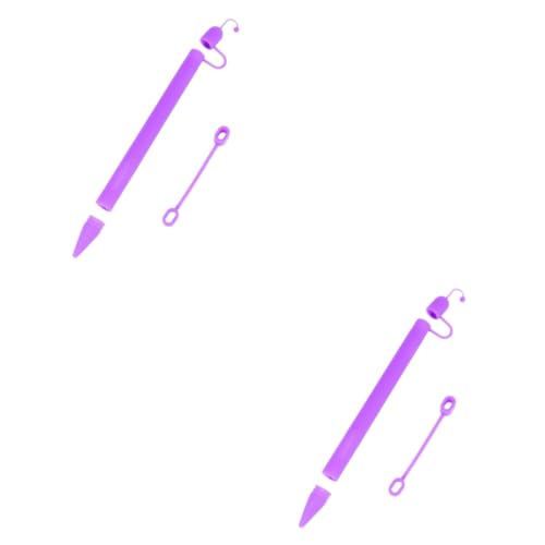 Housoutil 2St Bildschirm-Touchpen-Silikongriff Silikonhülle für Eingabestift Silikonabdeckung Stiftschutz schreiblernbleistift Stift-Schutzhülle Griff aus Silikon ipadpro Griffigkeit Violett von Housoutil