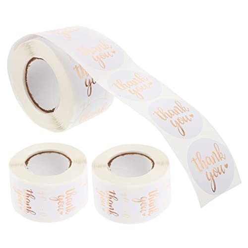Housoutil 3 Rollen Danke Aufkleber Kleine Unternehmen Hallo Tag -aufkleber Farbaufkleber Punkte Klebeetiketten Wachssiegel-aufkleber Einladung Party Aufkleber Für Briefumschläge Klebrig Groß von Housoutil