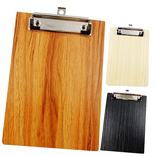 Housoutil 3 Stück Büroklammern aus Holz schreibtafel buchstabentafel Schreibbrett für Menüs Klemmbretter faltbares Klemmbrett Bleistiftskizze Zwischenablage Dateiclips Synthetische Folie von Housoutil