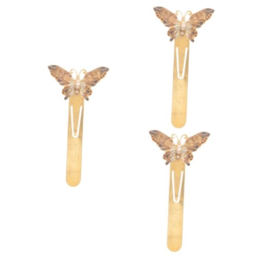 Housoutil 3 Stück Emaille Butterfly Lesezeichen Vintage -Lesezeichen Schüler-Lesezeichen Lesezeichen lesen Schmetterling Seitenmarkierung lesen Lesezeichen Briefpapier Legierung von Housoutil
