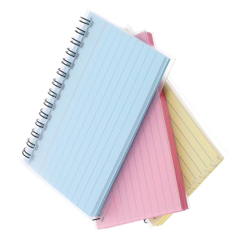 Housoutil 3 Stück Farbiger Notizblock Notizbuch Karteikarten farbig Registerkarten gepunktet gefüttert Tragbare Notizbilder Meeting-Notizbücher kleines Spiralheft Papier von Housoutil