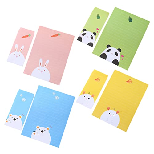 Housoutil 4 Sets Briefpapier Umschlagpaket Schreibwaren Set Farben Umschlag Briefpapierblöcke Pastellbuchstaben Ästhetische Sets Niedliches Schreibwarenbüro Braunes Ausgefallenes von Housoutil