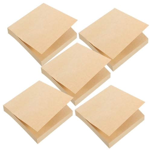 Housoutil 5 -notizen Notizblock Registerkarten Klebrig Für Notepad Abreißen Kleine Notizbücher Ideen-notizbuch Memo-aufkleber Klebestreifen Selbstklebende Notizblöcke Papier Brown von Housoutil
