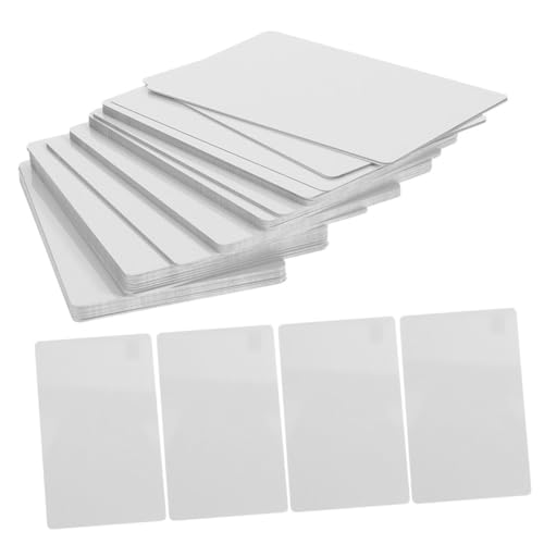 Housoutil 50 Stück Visitenkarte aus Metall Leerzeichen leeres Geschäft Karten leer Einladung Visitenkarte aus Aluminium Sublimations-Visitenkarten Aluminiumlegierung Weiß von Housoutil