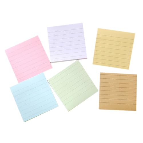 Housoutil 6 Stück Farbiger Notizblock Pastell Selbstpolster süße Pads klein Notizbilder Büro aus Trennbare Klebezettel Notizblock mit Klebezetteln Klebestreifen farbige Notizblöcke Papier von Housoutil