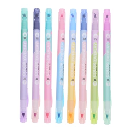 Housoutil 8 Stück Doppelseitiger Textmarker Markierungen Kunst Textmarker Fürs Büro Notizmarkierungsstifte Markierstift Beachten Bunter Filzstift Mark Stifte Kleiner Highlighter Plastik von Housoutil