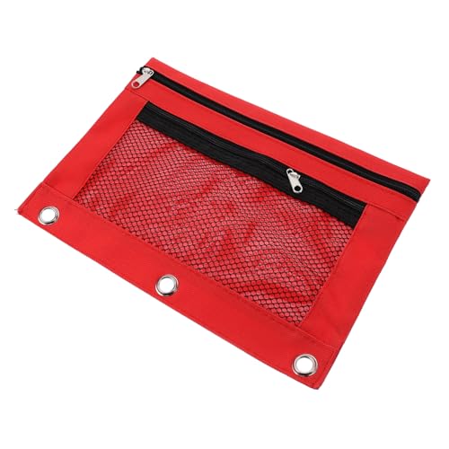 Housoutil Federmäppchen aus Oxford-Stoff Binder-Stifttasche Beutel süße Stifte reißverschluss Halter für Bindekarten Federmäppchen für 3-Ring-Ordner Aluminiumlegierung rot Housoutil Federmäppchen aus Oxford-Stoff Binder-Stifttasche Beutel süße Stifte reißverschluss Halter für Bindekarten Federmäppchen für 3-Ring-Ordner Aluminiumlegierung rot von Housoutil