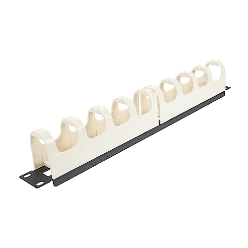 Housoutil Kabelmanagement-Rack Drahtmanagementsystem Horizontale Rackmontage Kabelorganisator Verwaltung Von Netzwerkkabeln Telefonkabel Kabelmanagementeinheit Weiß Kaltgewalzte Stahlplatte von Housoutil