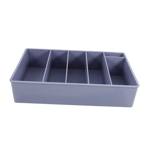Housoutil Kasse schreibtisch box lagercontainer kleingeld boxen vorratsboxen office organizer registrieren Schalter Büro handy halterung Geldfach Ablagefach mit mehreren Fächern Plastik Grey von Housoutil