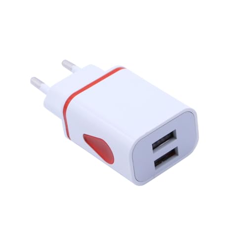 Housoutil Reiseladegerät Handyladegerät Ladegerät-Adapter Ladestecker Handy ladeadapter duales USB-Ladegerät Reiseladeadapter LED Reisen rot von Housoutil