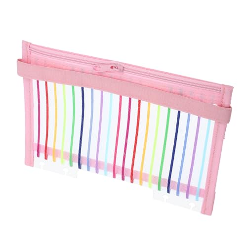 Housoutil Reißverschlusstasche Notizbuch Binder Austauschbare Notebooktasche Klein Wiederverwendbare Notebooktasche Ordnertaschen Ordner Für Die Schule Notebook-cover-tasche Plastik Rosa von Housoutil