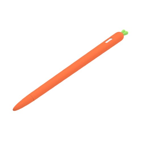 Housoutil Stift-Schutzhülle Federmäppchen 2 Eingabestifte Karotte Stiftetui Tablet-Ständer Finger Karottenform handyhalterung Stiftabdeckung aus Silikon Silikonhülle für Eingabestift Orange von Housoutil