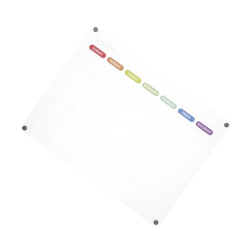 Housoutil Tagesplaner-Magnettafel Magnetische Planungstafel für den Kühlschrank Wiederverwendbarer Notizblock Transparenter Whiteboard-Kalender Kühlschrank-Magnettafel Message Board Acryl von Housoutil