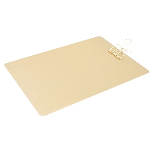 Housoutil Trägerplatte für Schreibtafel Faltbrett Planke Zwischenablage dokumentieren Größe ordner klemmbrett ordnee schnell hefter Schreibunterlage praktischer Aktenclip Metall Golden von Housoutil