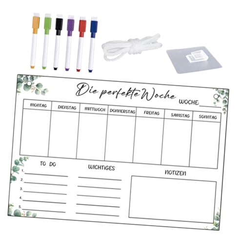 Housoutil löschbarer Notizblock Wochenkalender für den Kühlschrank Kühlschrankplaner Trockenlöschkalender für den Kühlschrank Trockener Löschkalender für Kühlschrank Acryl Transparent von Housoutil