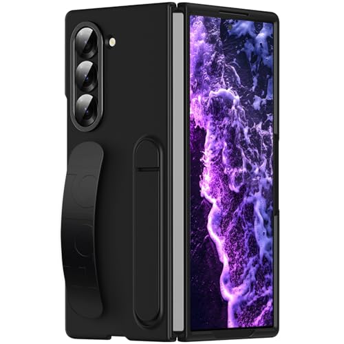 Handyhülle für Samsung Galaxy Z Fold 5 Hülle with Strap & Ständer [Mit Displayschutz] Stoßfest Case Cover, Schutzhülle mit Ständer für Samsung Z Fold 5 5G Hülle with Strap von Hovisi