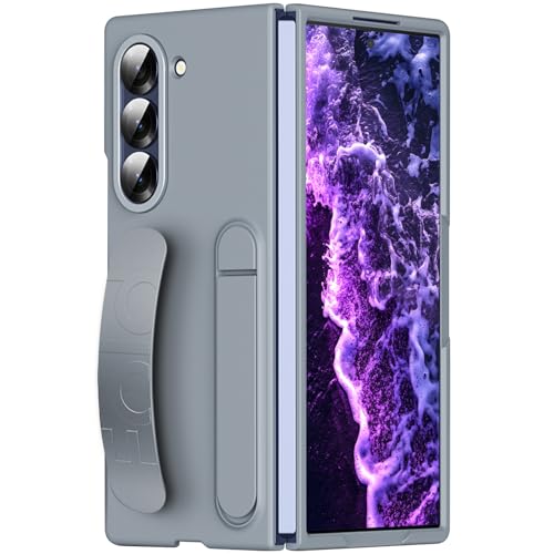 Handyhülle für Samsung Galaxy Z Fold 6 Hülle with Strap & Ständer [Mit Displayschutz] Stoßfest Case Cover, Schutzhülle mit Ständer für Samsung Z Fold 6 5G Hülle with Strap von Hovisi