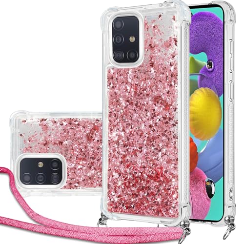 Handykette Hülle für Samsung Galaxy A51 mit Band, Glitzer Treibsand Handyhülle mit Band, Schutzhülle mit Kordel zum Umhängen, Necklace Case für Samsung Galaxy A51 Hülle Quicksand Glitzer Handykette Hülle für Samsung Galaxy A51 mit Band, Glitzer Treibsand Handyhülle mit Band, Schutzhülle mit Kordel zum Umhängen, Necklace Case für Samsung Galaxy A51 Hülle Quicksand Glitzer von Hovisi
