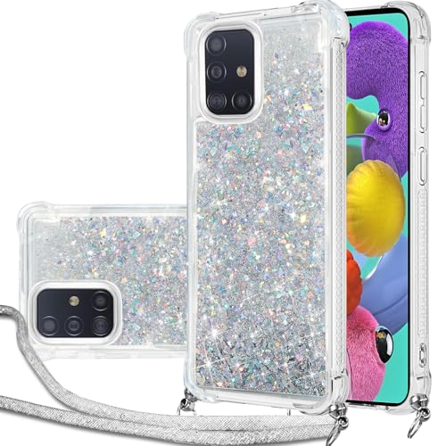 Handykette Hülle für Samsung Galaxy A51 mit Band, Glitzer Treibsand Handyhülle mit Band, Schutzhülle mit Kordel zum Umhängen, Necklace Case für Samsung Galaxy A51 Hülle Quicksand Glitzer Handykette Hülle für Samsung Galaxy A51 mit Band, Glitzer Treibsand Handyhülle mit Band, Schutzhülle mit Kordel zum Umhängen, Necklace Case für Samsung Galaxy A51 Hülle Quicksand Glitzer von Hovisi