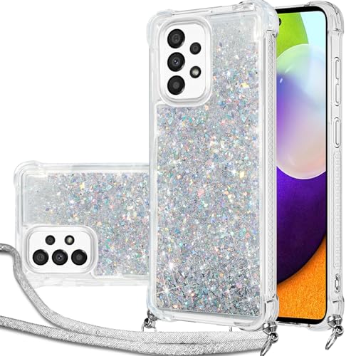 Handykette Hülle für Samsung Galaxy A52s mit Band, Glitzer Treibsand Handyhülle mit Band, Schutzhülle mit Kordel zum Umhängen, Necklace Case für Samsung Galaxy A52/A52s Hülle Quicksand Glitzer Handykette Hülle für Samsung Galaxy A52s mit Band, Glitzer Treibsand Handyhülle mit Band, Schutzhülle mit Kordel zum Umhängen, Necklace Case für Samsung Galaxy A52/A52s Hülle Quicksand Glitzer von Hovisi