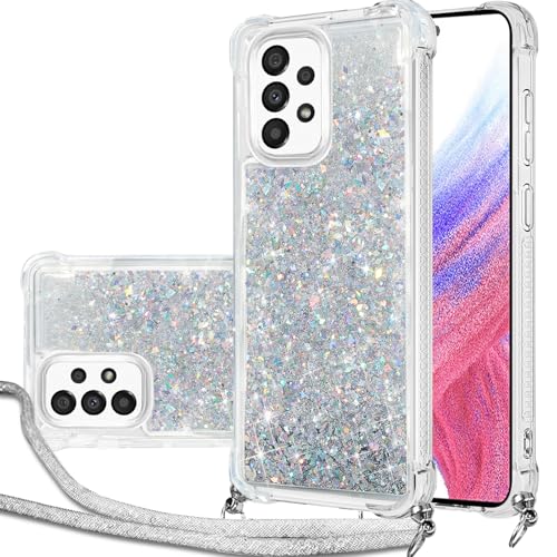 Handykette Hülle für Samsung Galaxy A53 mit Band, Glitzer Treibsand Handyhülle mit Band, Schutzhülle mit Kordel zum Umhängen, Necklace Case für Samsung Galaxy A53 Hülle Quicksand Glitzer Handykette Hülle für Samsung Galaxy A53 mit Band, Glitzer Treibsand Handyhülle mit Band, Schutzhülle mit Kordel zum Umhängen, Necklace Case für Samsung Galaxy A53 Hülle Quicksand Glitzer von Hovisi